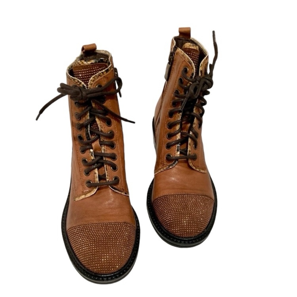 L’idea Studded Toe Ankle Combat Boots